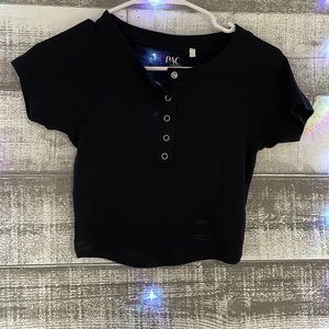 pac sun cropped shirt, size xs, black